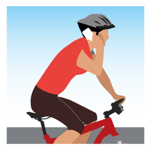 Verboten beim Radfahren