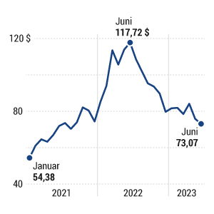 Entwicklung des Ölpreises