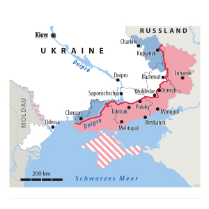 Der Frontverlauf in der Ukraine