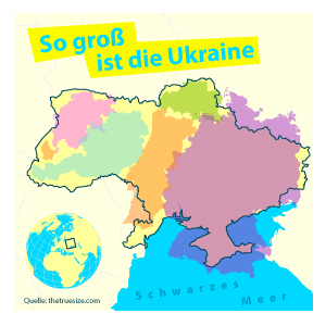 So groß ist die Ukraine