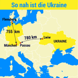 So nah ist die Ukraine