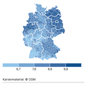 Feinstaubbelastung (Karte, 2022)