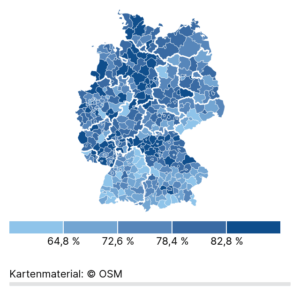 Geimpft gegen Diphtherie (Karte, 2023)