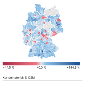 Entwicklung des Tourismus (Karte, 2024)