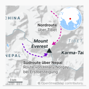 Routen zum Mount Everest