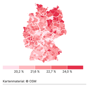 Todesursache Krebs (Karte, 2023)