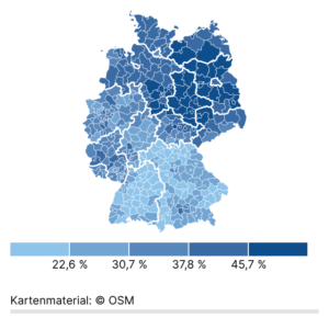 Geimpft gegen Grippe (Karte, 2025)