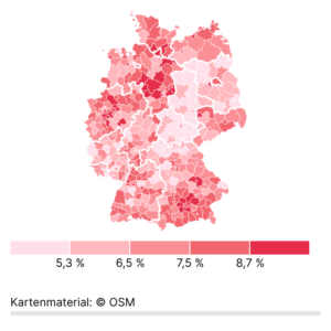 Verstorben an Erkrankungen der Psyche und des Verhaltens (Karte, 2024)