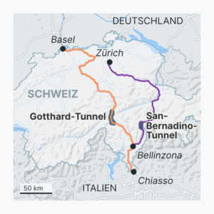 Durch die Schweiz nach Italien
