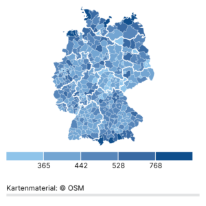 Eheschließungen in Deutschland (Karte, 2023)