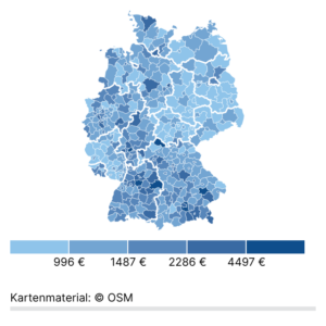 Steuereinnahmekraft (Karte, 2023)
