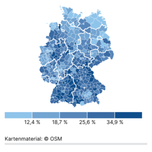 Beschäftigte in der Industrie (Karte, 2024)