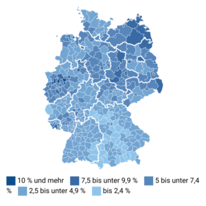 Arbeitslosenquote 2022 (Landkreise)