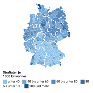 Erfasste Straftaten (Karte, 2022)