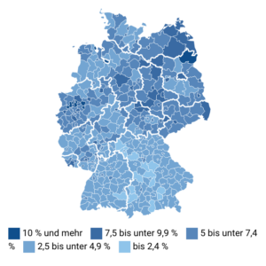Arbeitslosenquote 2023 (Landkreise)