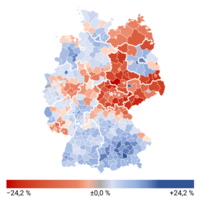 Bevölkerungsprognose bis 2045 (Karte)