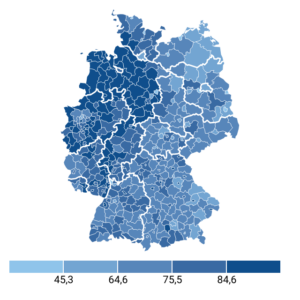 Heizen mit fossilen Brennstoffen (Karte, 2022)