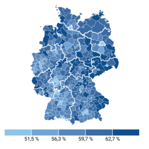 Anteil an Fachkräften (Karte, 2022)
