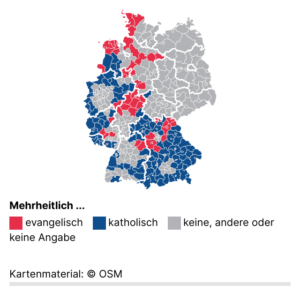 Evangelisch und katholisch (Karte, 2022)