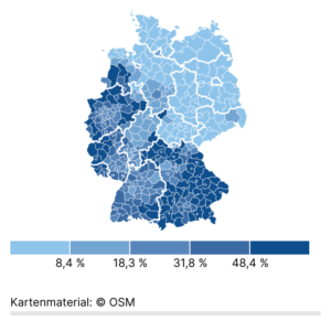 Katholisch in Deutschland (Karte, 2022)