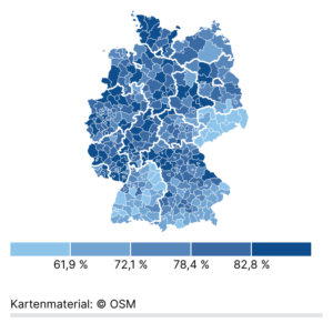 Geimpft gegen Masern (Karte, 2023)