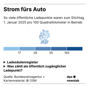 Strom fürs Auto (Karte, Januar 2025)