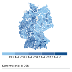 Einkommen in der Industrie (Karte, 2023)